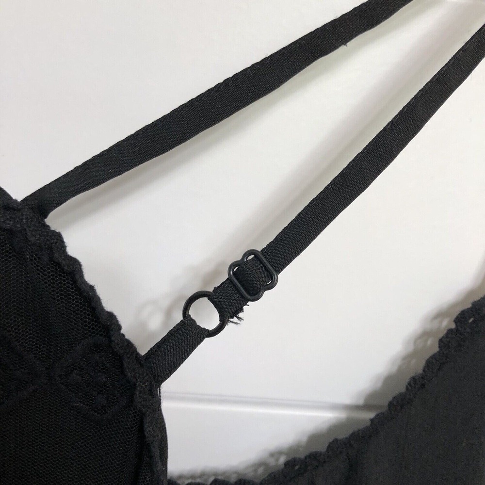 Victorias Secret Womens Lace Embroided Sheer Maxi Dress Size 6 Black Tribal Boho - Picture 9 of 12